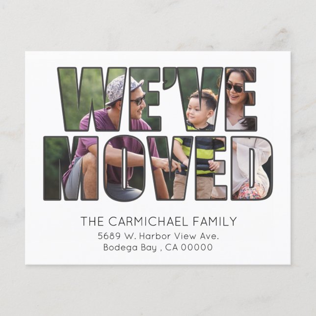 Budget We've Moved with photo Moving announcement (Front)