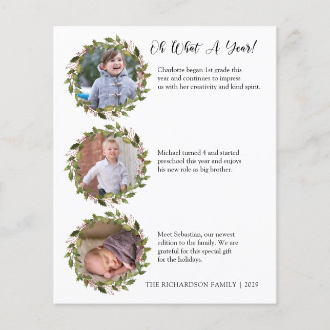 Budget What a Year Review Photo Holiday Card Flyer (Front)