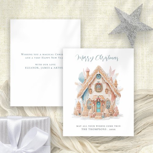 Budget Whimsical Boho House Merry Christmas Card