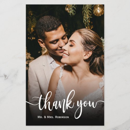 Budget Whimsical Chic Script Wedding Thank You Flyer