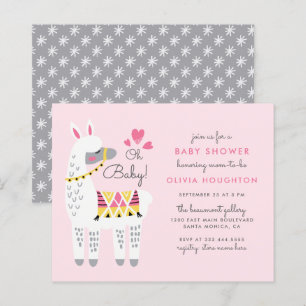 Budget Whimsical Pastel Pink Llama Oh Baby Shower