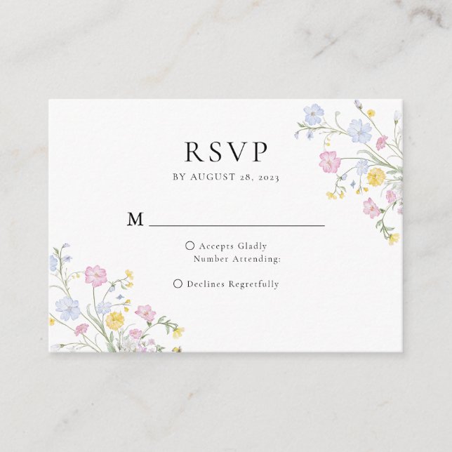 Budget Whimsical Rococo Floral Crest Wedding Rsvp Enclosure Card (Front)