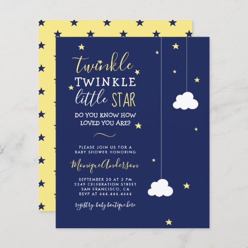 Budget Whimsical Twinkle Little Star Baby Shower