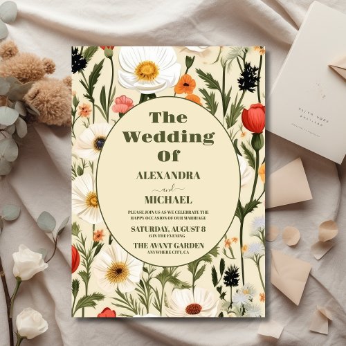 Budget Whimsical Wildflower Meadow Wedding Flyer