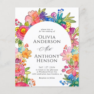 BUDGET Whimsy Bold Floral Watercolor Wedding