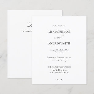 Budget White Calligraphy Wedding