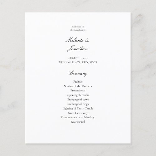 Budget White Elegant Wedding Ceremony Flyer