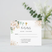 Budget white floral eucalyptus baptism RSVP (Standing Front)