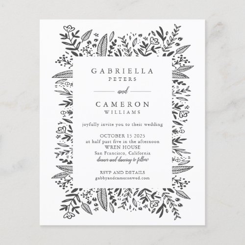 Budget White Floral Line Art Wedding All_in_One 