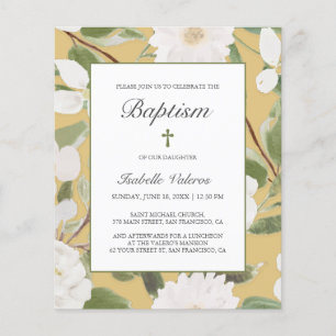 BUDGET White Flowers leaves yellow bAPTISM