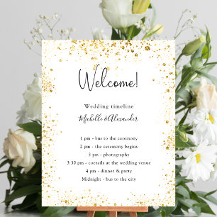 Budget white gold glitter wedding program details