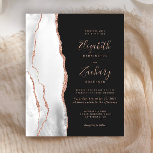 Budget White Gray Rose Gold Agate Dark Wedding