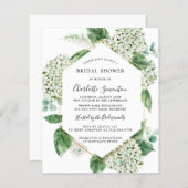 Budget White Hydrangea Bridal Shower Invitation (Front/Back)