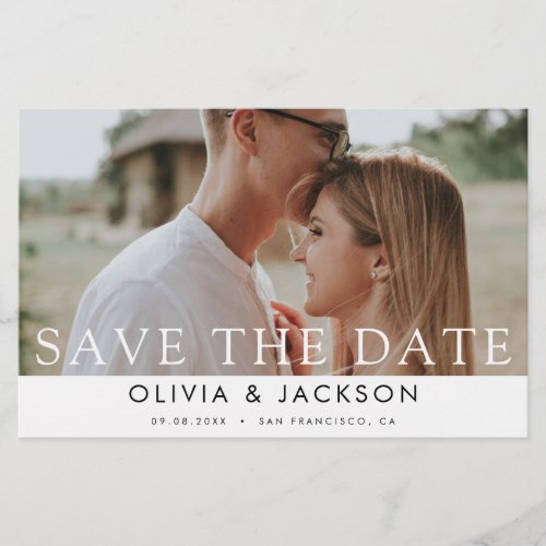 Budget White Lettered Save the Date Photo