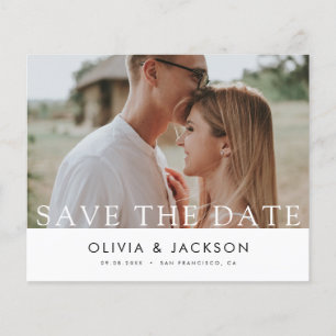 Budget White Lettered Save the Date Photo