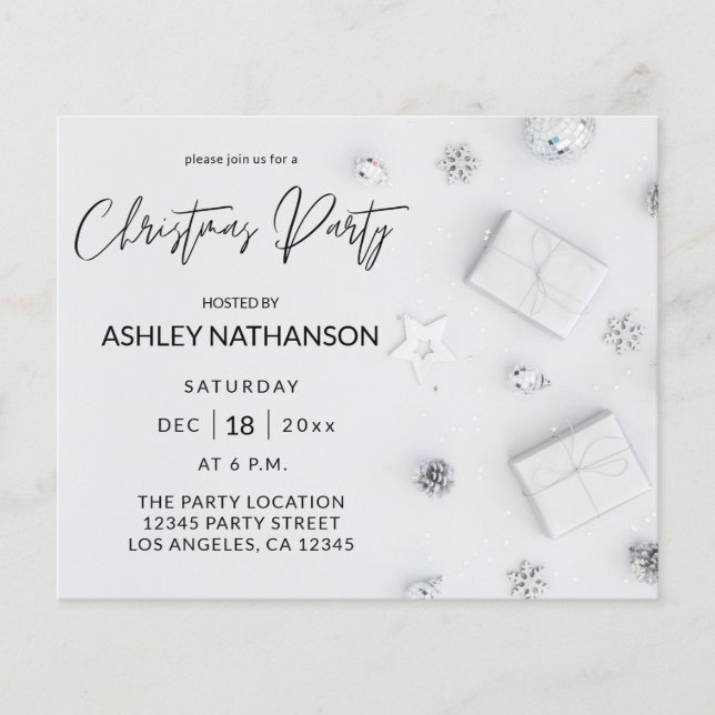 Budget White Pine Christmas Party Flyer (Front)