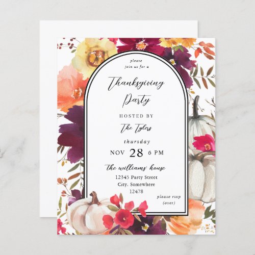 Budget White Pumpkin Fall Floral Thanksgiving