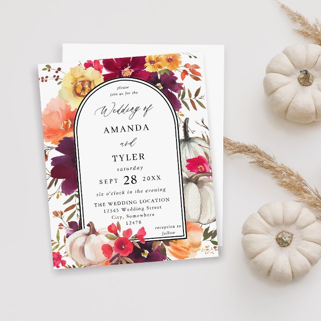 Budget White Pumpkin Fall Floral Wedding (Creator Uploaded)