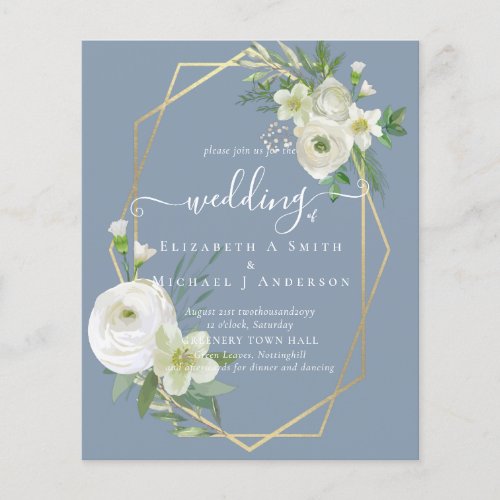 BUDGET White Rose Greenery Gold Wedding