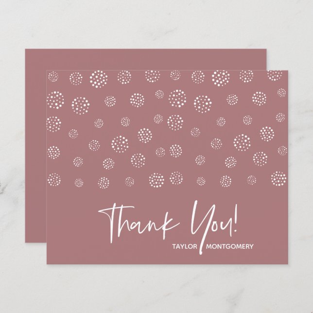 Budget White Script Desert Rose Thank You Cards (Front/Back)