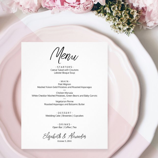 Budget White Wedding Menu Flyer (Creator Uploaded)