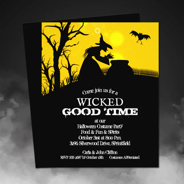 Budget Wicked Witch Halloween Invitations Flyer | Zazzle