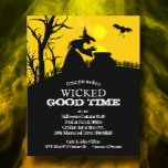 Budget Wicked Witch Silhouette Halloween Invites<br><div class="desc">A wicked witch and her cauldron, a black bat, picket fence and bare tree silhouetted against a spooky sky these Halloween party invitations are printed on value 110 lb semi-gloss paper. **White ENVELOPES ARE OPTIONAL and an additional cost. Be sure to double-check your order before adding it to your cart...</div>