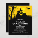 Budget Wicked Witch Silhouette Halloween Invites<br><div class="desc">A wicked witch and her cauldron, a black bat, picket fence and bare tree silhouetted against a spooky sky these Halloween party invitations are printed on value 110 lb semi-gloss paper. **White ENVELOPES ARE OPTIONAL and an additional cost. Be sure to double-check your order before adding it to your cart...</div>