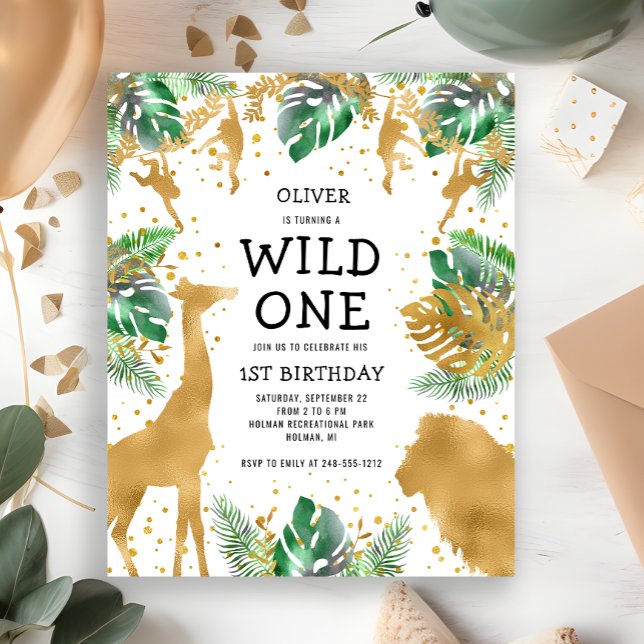 Budget Wild One 1st Birthday Safari Invitation (Creator Uploaded)