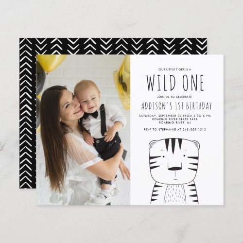 Budget Wild One Photo 1st Birthday Invitation