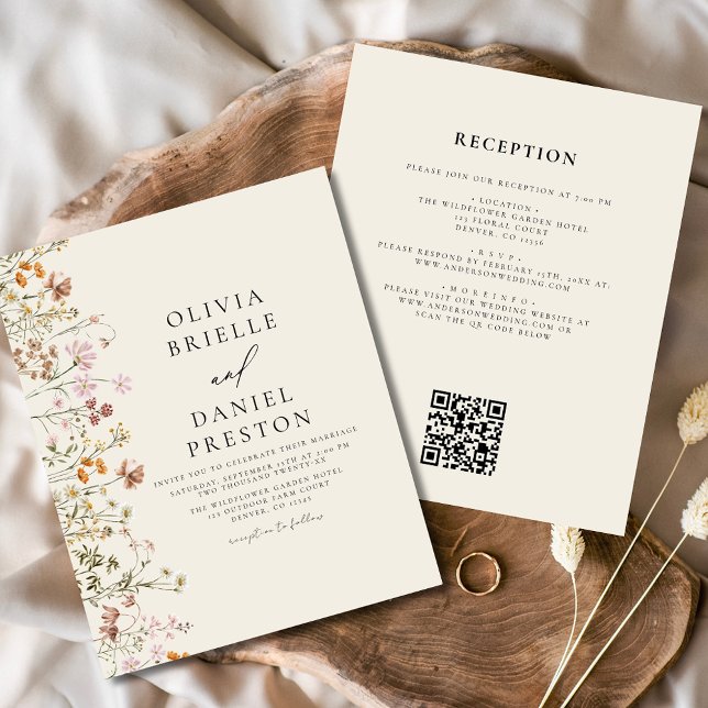 Budget Wildflower All in One QR Code Wedding Flyer (Creator Uploaded)