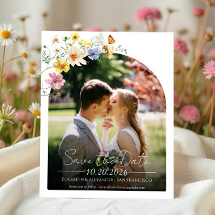 Budget Wildflower Arch Boho Photo Save the Date