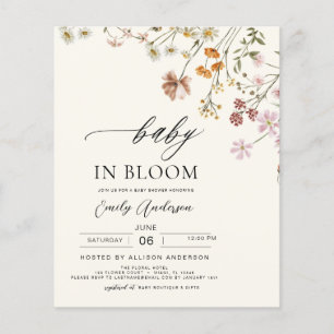 Budget Wildflower Baby in Bloom Invitation