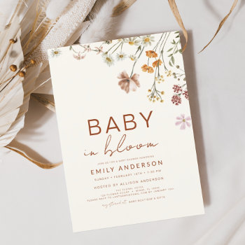 Budget Wildflower Baby In Bloom Shower Invitation by Hot_Foil_Creations at Zazzle