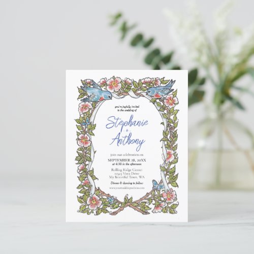 Budget Wildflower Bird Floral Border Wedding