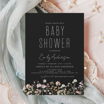Budget Wildflower Boho Baby Shower Invitation Flyer by Hot_Foil_Creations at Zazzle