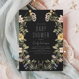 Budget Wildflower Boho Baby Shower Invitation Flyer