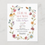 Budget Wildflower Boho Bridal Shower Invitation Flyer<br><div class="desc">This design features a delicate wreath bouquet of hand painted wildflowers and greenery along with a lovely combination of modern and rustic fonts. See the entire collection for more matching items!</div>