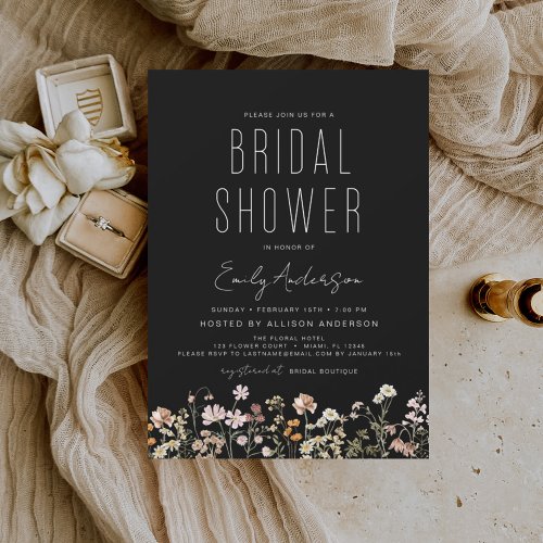 Budget Wildflower Boho Bridal Shower Invitation Flyer