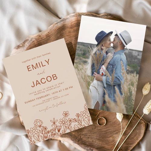 Budget Wildflower Boho Photo Terracotta Wedding