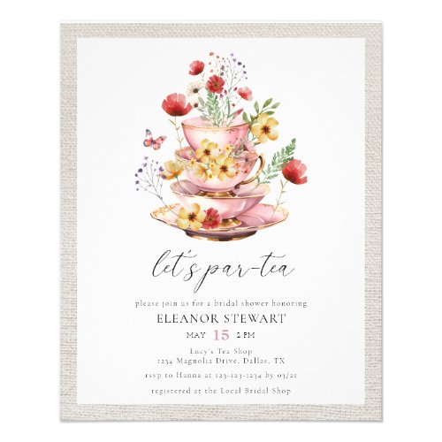 Budget Wildflower Bridal Tea Shower Invitation Flyer