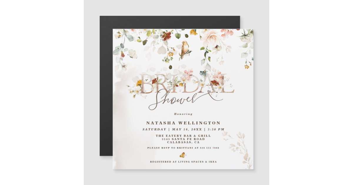 Budget Wildflower Garden Bridal Shower Invitation Zazzle