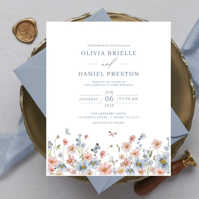 Budget Wildflower Garden Wedding Invitation Flyer (Creator Uploaded)