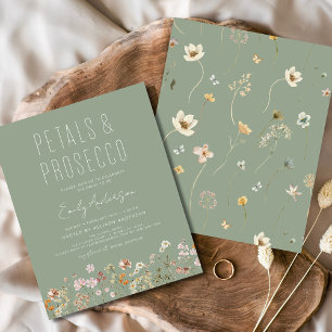 Budget Wildflower Petals & Prosecco Bridal Shower  Flyer