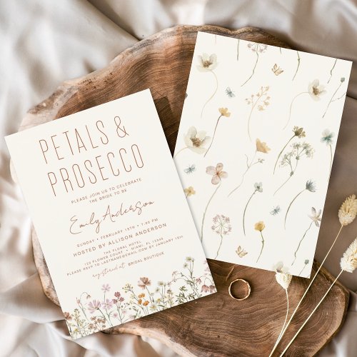 Budget Wildflower Petals  Prosecco Bridal Shower  Flyer