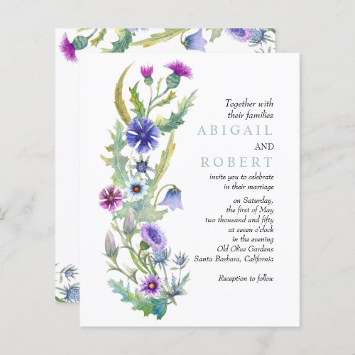 BUDGET Wildflower QR code wedding invitation