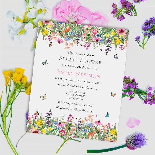 Budget Wildflower Watercolor Floral Bridal Shower