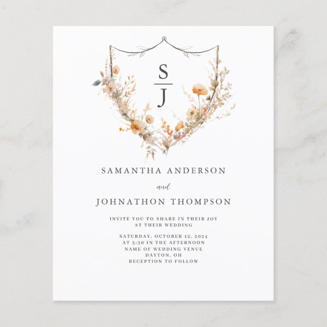 Budget Wildflower Wedding Flyer (Front)