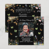 Budget Wildflowers Butterflies Funeral Invitation (Front/Back)
