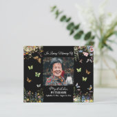 Budget Wildflowers Butterflies Funeral Invitation (Standing Front)